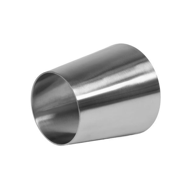 Steel & Obrien 2-1/2" x 2" Conc. Butt Weld Reducer - 2" Long 304SS Polished 31W-2.5X2-7-304